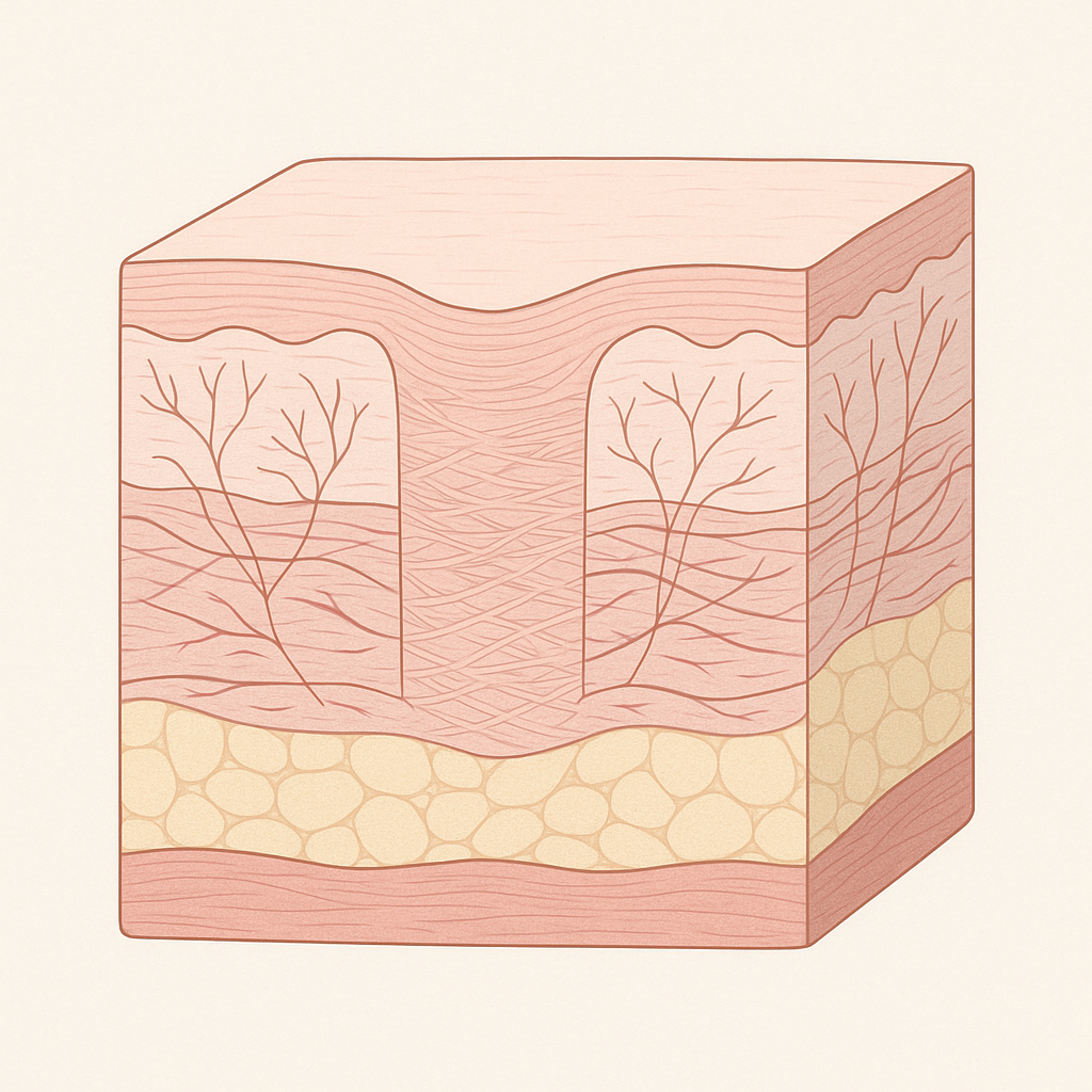 Dermal matrix reorganization